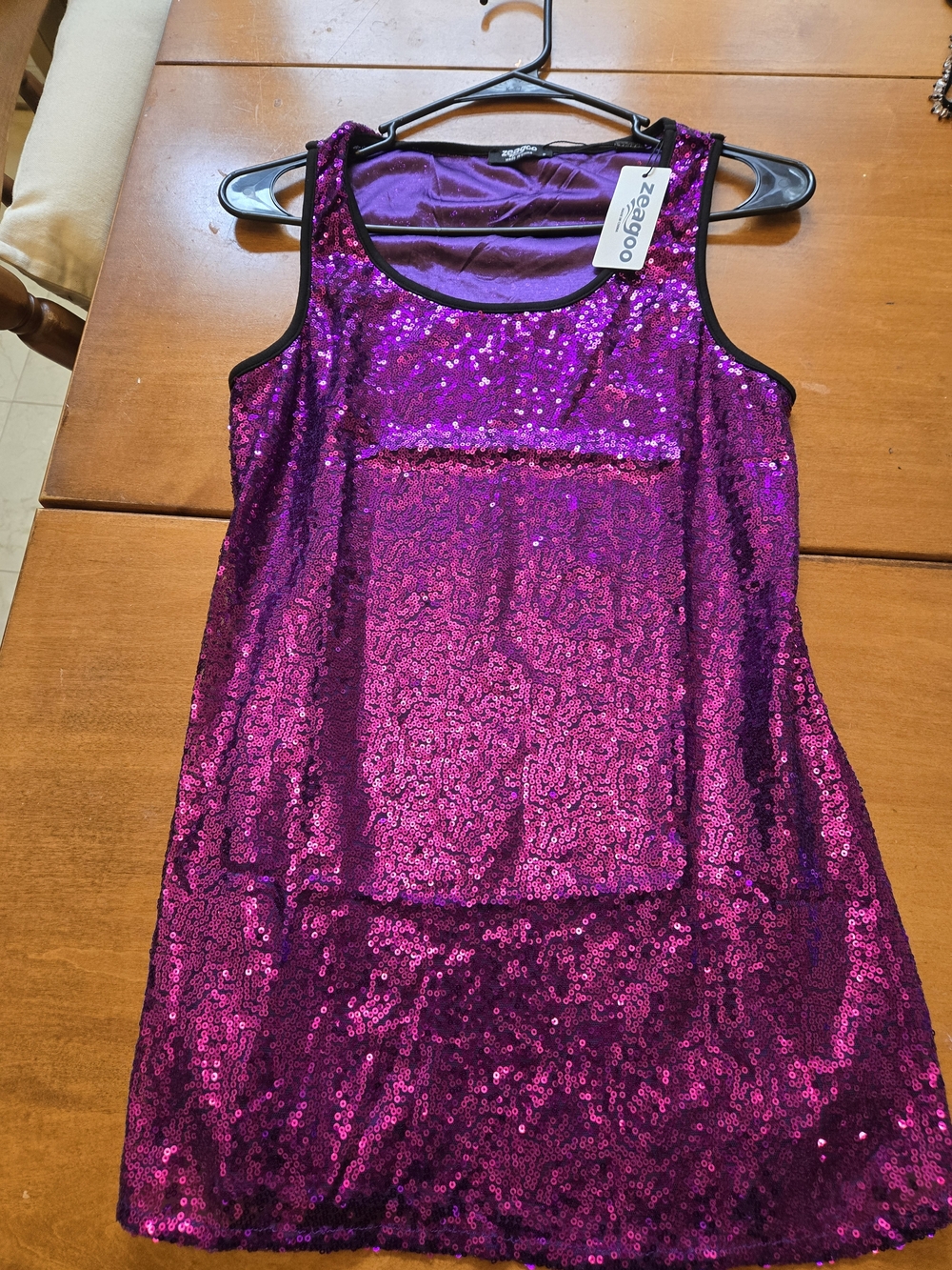 zeagoo Womens Sleeveless Sequin Party Top in Purple